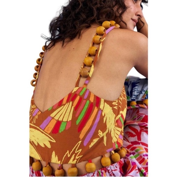 Farm Rio NWT Birds & Beads Maxi Dress - Picture 7 of 14